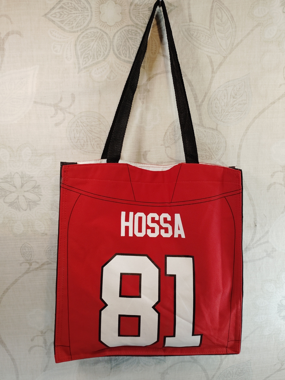 Red HOSSA 81 Graphic Shoulder Tote Bag